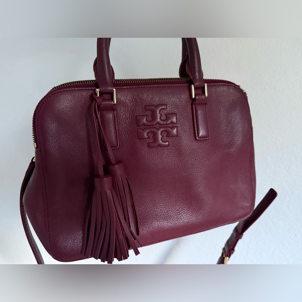 Tory Burch Deep Red Leather Satchel